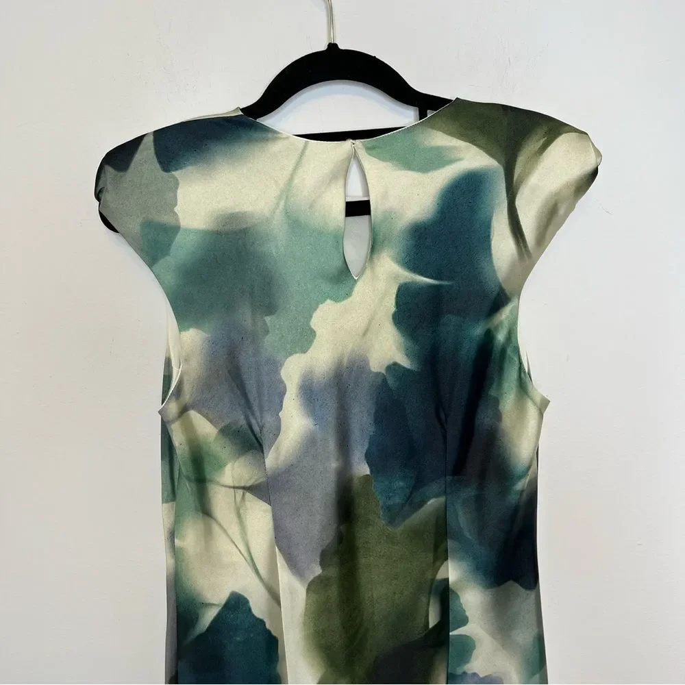Zara Printed Satin Effect Midi Dress M - Picture 4 of 7